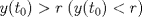 TEX: $y(t_0)>r \;(y(t_0)<r)$