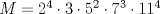 TEX: $M= 2^4 \cdot 3 \cdot 5^2 \cdot 7^3 \cdot 11^4 $