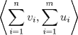 TEX: $\displaystyle\left\langle \sum_{i = 1}^n v_i, \sum_{i = 1}^m u_i\right\rangle$