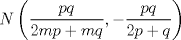 TEX: \( \displaystyle N\left( \frac { pq }{ 2mp+mq } ,-\frac { pq }{ 2p+q }  \right)  \)