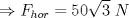 TEX: \[\Rightarrow F_{hor}=50\sqrt{3}\; N\]