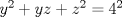 TEX: $y^2  + yz + z^2  = 4^2$