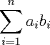 TEX: \[\sum\limits_{i=1}^{n}{{{a}_{i}}{{b}_{i}}}\]