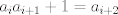 TEX: $a_ia_{i+1}+1=a_{i+2}$