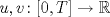 TEX: $u,v\colon [0,T]\to\mathbb{R}$