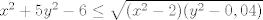 TEX: $x^2+5y^2-6\leq \sqrt{(x^2-2)(y^2-0,04)}$