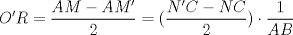 TEX: \[O'R=\frac{AM-AM'}{2}=(\frac{N'C-NC}{2})\cdot \frac{1}{AB}\]