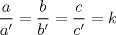 TEX: <br />$$\frac{a}{a'}=\frac{b}{b'}=\frac{c}{c'}= k$$<br />