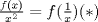 TEX: $ \frac{f(x)}{x^2}=f(\frac{1}{x}) (*)$