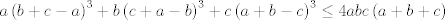 TEX: $$a\left( b+c-a \right)^{3}+b\left( c+a-b \right)^{3}+c\left( a+b-c \right)^{3}\le 4abc\left( a+b+c \right)$$