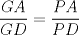 TEX: $\displaystyle \frac{GA}{GD}=\displaystyle \frac{PA}{PD}$