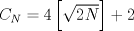 TEX: ${ C }_{ N }=4\left[ \sqrt { 2N }  \right] +2 $