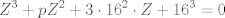 TEX: $$Z^{3}+pZ^{2}+3\cdot 16^{2}\cdot Z+16^{3}=0$$