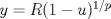 TEX: $y=R(1-u)^{1/p}$