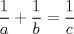 TEX: $\dfrac{1}{a}+\dfrac{1}{b}=\dfrac{1}{c}$