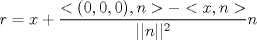 TEX: $r=x+\dfrac{<(0,0,0),n>-<x,n>}{||n||^2}n$