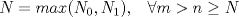 TEX: $N=max(N_0,N_1)$, $\ \ \forall m>n \ge N$