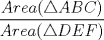 TEX: $\displaystyle\frac{Area (\triangle ABC)}{Area (\triangle DEF)}$