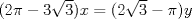 TEX: $(2\pi-3\sqrt{3})x=(2\sqrt{3}-\pi)y$