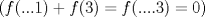 TEX:  $( f(...1)+f(3)=f(....3)=0 )$