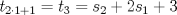 TEX: \( \displaystyle t_{2\cdot 1+1}=t_3=s_2+2s_1+3 \)