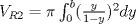 TEX:  $ V_{R2}=\pi \int_{0}^{b}(\frac{y}{1-y})^{2}dy  $