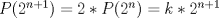 TEX: \( P(2^{n+1})=2*P(2^n)=k*2^{n+1} \)