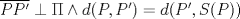 TEX: $\overline{PP^\prime}\perp\Pi \wedge d(P,P^\prime) = d(P^\prime,S(P))$