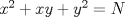 TEX: $x^2+xy+y^2=N$