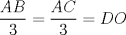 TEX: $$\frac{AB}{3}=\frac{AC}{3}=DO$$