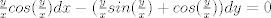 TEX: $\frac{y}{x}cos(\frac{y}{x})dx -(\frac{y}{x}sin (\frac{y}{x}) + cos(\frac{y}{x}))dy = 0$