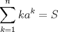 TEX: \[\sum_{k=1}^{n}ka^k=S\]