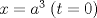 TEX: $x=a^3\; (t=0)$