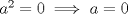 TEX: $a^2=0\implies a=0$