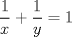 TEX: $$\frac{1}{x} + \frac{1}{y} = 1$$