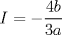 TEX: $$<br />I =  - \frac{{4b}}<br />{{3a}}<br />$$