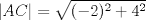 TEX: $$|AC|=\sqrt{(-2)^{2}+4^{2}}$$