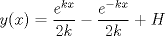 TEX: $y(x)=\dfrac{e^{kx}}{2k}-\dfrac{e^{-kx}}{2k}+H$