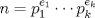 TEX: $n=p_1^{e_1}\cdots p_k^{e_k}$