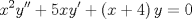 TEX: \[{x^2}y'' + 5xy' + \left( {x + 4} \right)y = 0\]