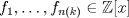 TEX: $f_{1}, \ldots, f_{n(k)} \in \mathbb{Z}[x]$