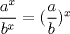 TEX: $\dfrac{a^x}{b^x}=(\dfrac{a}{b})^x$