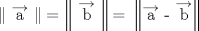 TEX: $$\left\| \text{ }\overrightarrow{\text{a}}\text{ } \right\|=\left\| \text{ }\overrightarrow{\text{b}}\text{ } \right\|\text{=  }\left\| \overrightarrow{\text{a}}\text{ - }\overrightarrow{\text{b}} \right\|\text{ }$$