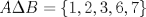 TEX: $A \Delta B=\{1, 2, 3, 6, 7 \}$