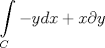 TEX: \[<br />\int\limits_C { - ydx + x\partial y} <br />\]<br />