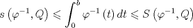 TEX: \[<br />s\left( {\varphi ^{ - 1} ,Q} \right) \leqslant \int_0^b {\varphi ^{ - 1} \left( t \right)dt}  \leqslant S\left( {\varphi ^{ - 1} ,Q} \right)<br />\]<br />