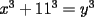 TEX: $x^3 + 11^3 = y^3$