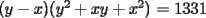 TEX: $(y-x)(y^2 + xy + x^2)$ = 1331