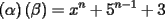 TEX:  \[ \left( \alpha  \right)\left( \beta  \right) = x^n  + 5^{n - 1}  + 3 \] 