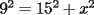 TEX: $9^2=15^2+x^2$